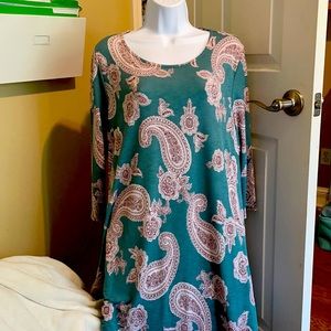 Sage green and paisley dress